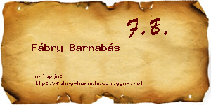 Fábry Barnabás névjegykártya